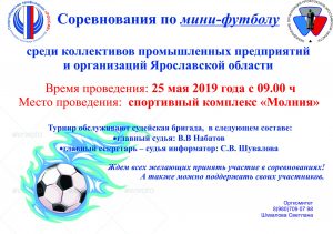 25 мая в спорткомплексе «Молния» пройдут соревнования по мини-футболу